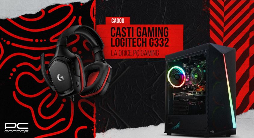 PC Garage oferă cadou o pereche de căști Logitech G332, la orice PC Gaming cumpărat