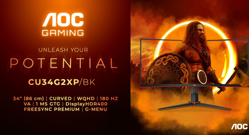 AGON by AOC lansează monitoarele ultrawide CU34G2XE/BK și CU34G2XP/BK