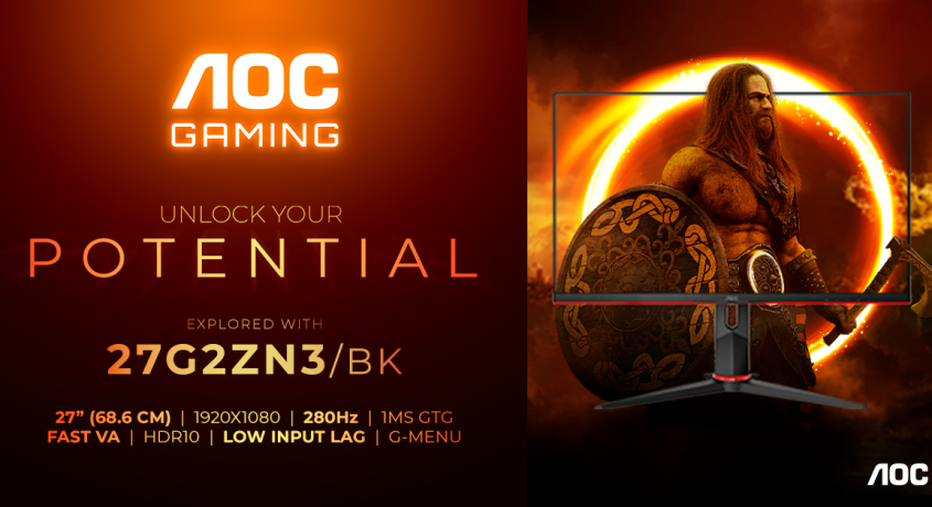 Noul monitor de gaming AOC GAMING 27G2ZN3/BK
