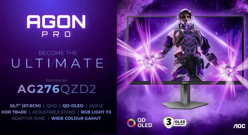 AGON PRO AG276QZD2 și AG326UD – Monitoare noi QD-OLED AOC