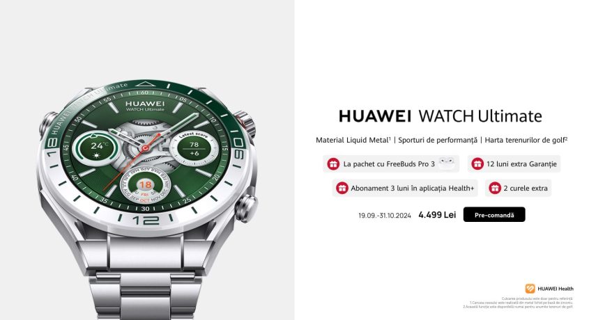 HUAWEI WATCH Ultimate Green Edition, disponibil în România
